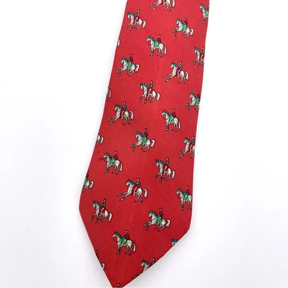 Vintage Hermes Equestrian Show Horse Pure 100% Silk Tie Made in France 7371PA - Picture 5 of 16